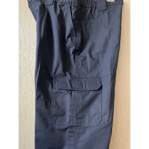 Twinhill Men Blue Cargo Work Pants RipStop Outdoor Navy Blue Cotton 38/S New - Picture 11 of 12